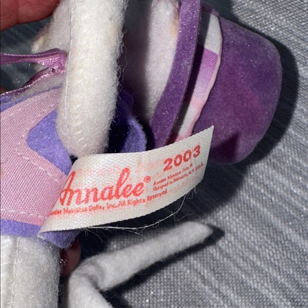 Annalee 2003 Mouse Purple Hat Vest Cane Curly Tail 6" Tall - Picture 3 of 7